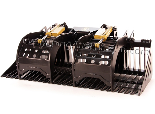 Skid Steer Skeleton Rock Bucket with Grapple